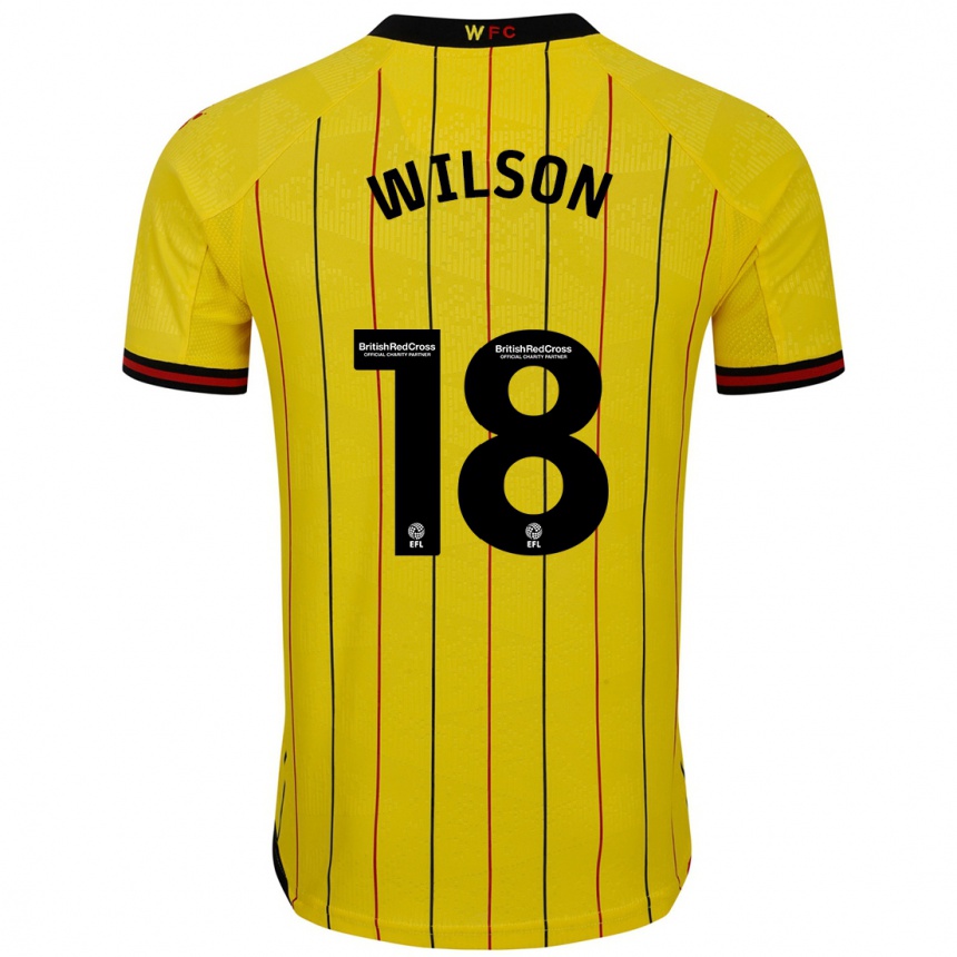 Vaikiškas Poppy Wilson #18 Geltona Juoda Namų Marškinėliai 2024/25 T-Shirt