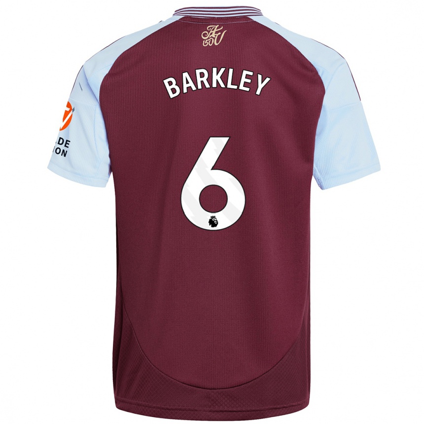 Vaikiškas Ross Barkley #6 Burgundijos Dangaus Mėlynas Namų Marškinėliai 2024/25 T-Shirt