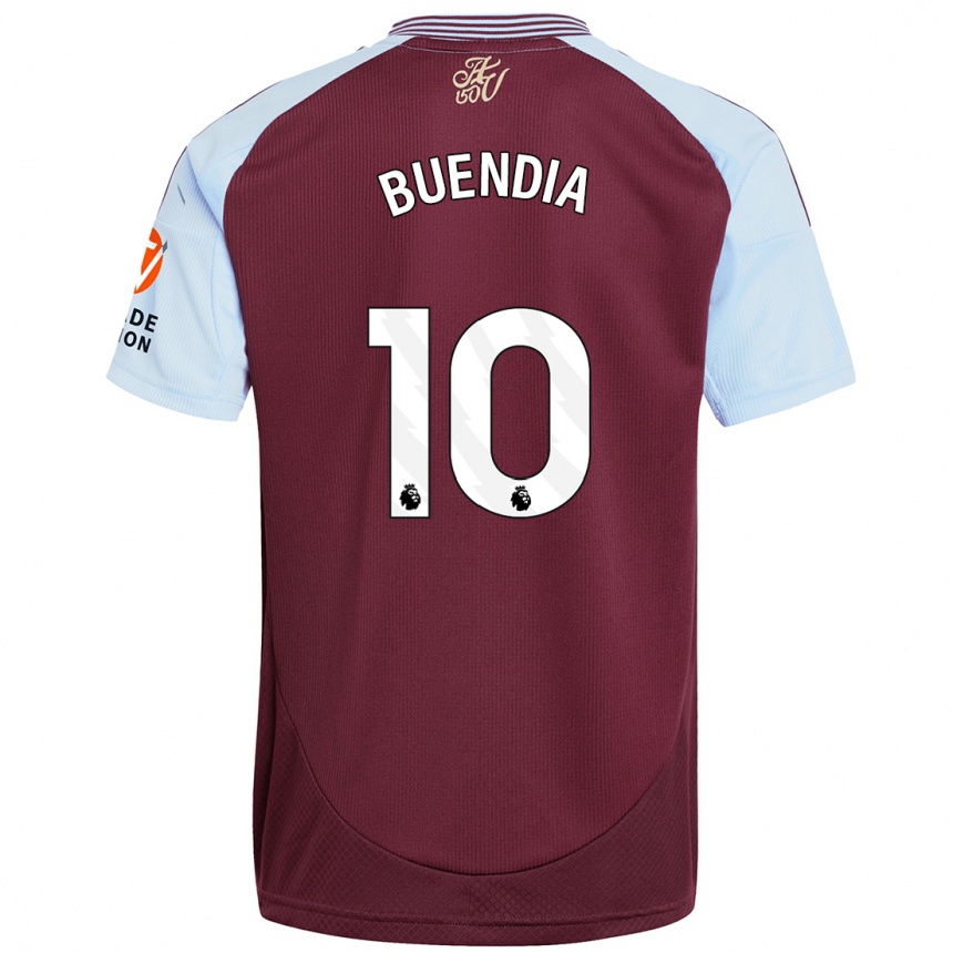 Vaikiškas Emiliano Buendía #10 Burgundijos Dangaus Mėlynas Namų Marškinėliai 2024/25 T-Shirt