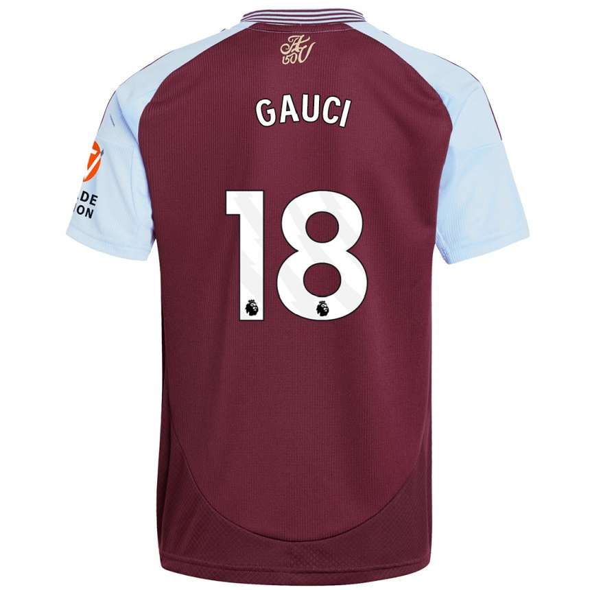 Vaikiškas Joe Gauci #18 Burgundijos Dangaus Mėlynas Namų Marškinėliai 2024/25 T-Shirt