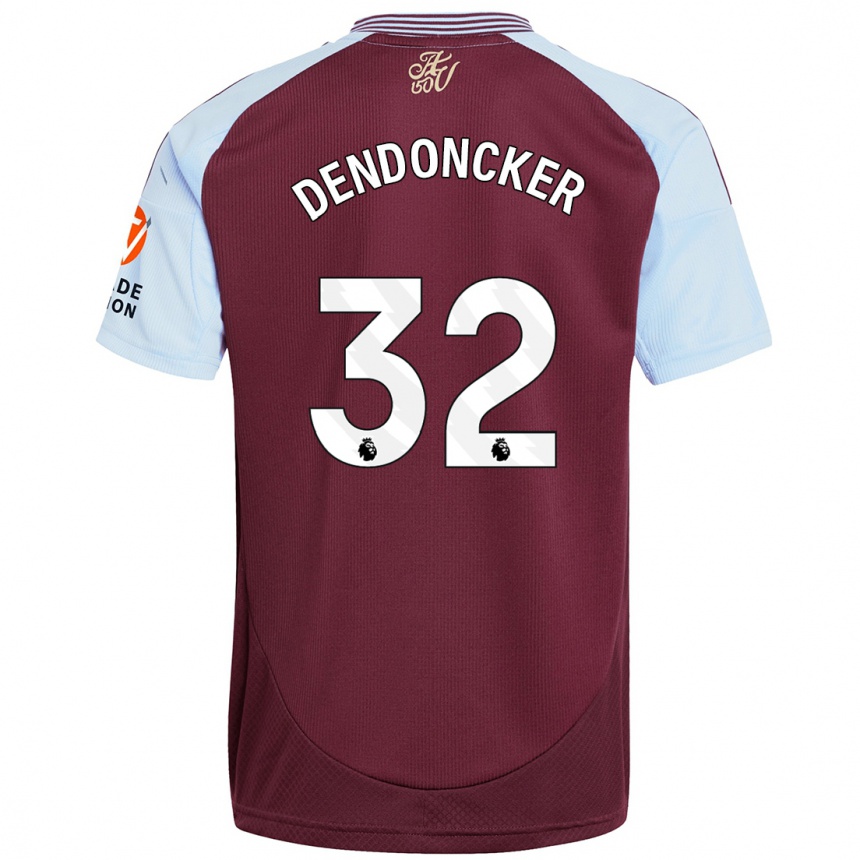 Vaikiškas Leander Dendoncker #32 Burgundijos Dangaus Mėlynas Namų Marškinėliai 2024/25 T-Shirt