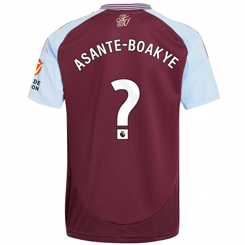 Vaikiškas Max Asante-Boakye #0 Burgundijos Dangaus Mėlynas Namų Marškinėliai 2024/25 T-Shirt