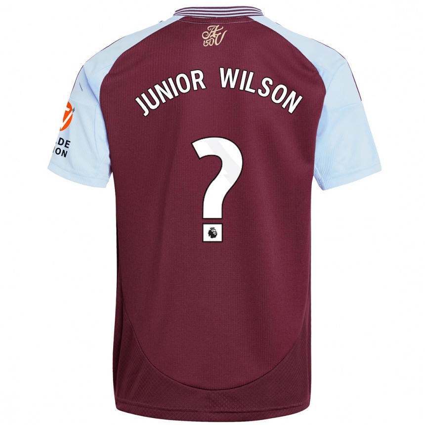 Vaikiškas Junior Wilson #0 Burgundijos Dangaus Mėlynas Namų Marškinėliai 2024/25 T-Shirt