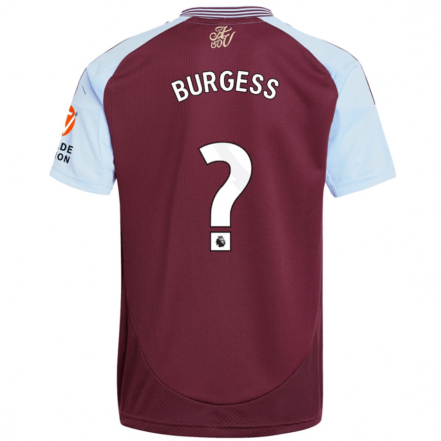 Vaikiškas Woody Burgess #0 Burgundijos Dangaus Mėlynas Namų Marškinėliai 2024/25 T-Shirt