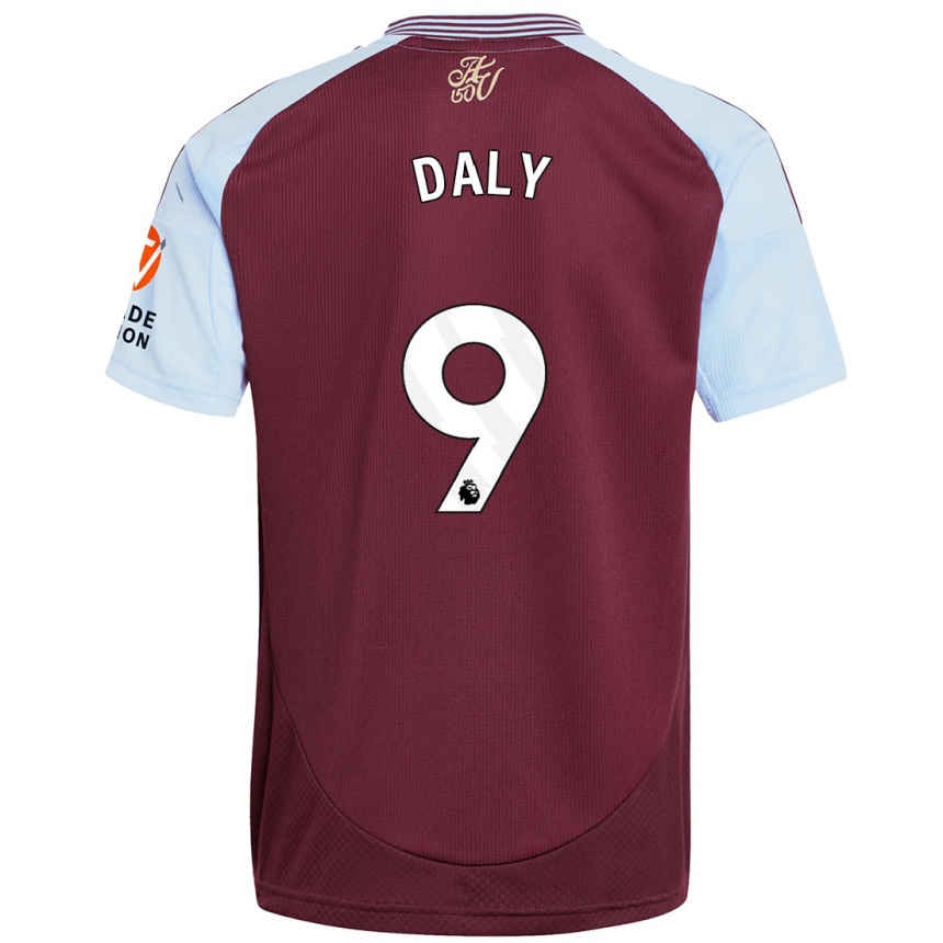 Vaikiškas Rachel Daly #9 Burgundijos Dangaus Mėlynas Namų Marškinėliai 2024/25 T-Shirt