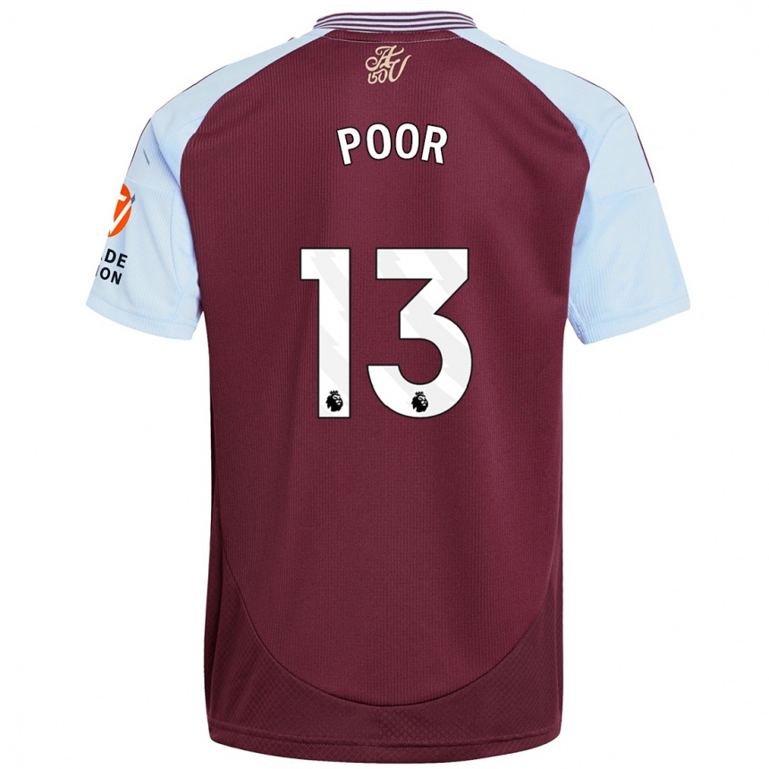 Vaikiškas Sophia Poor #13 Burgundijos Dangaus Mėlynas Namų Marškinėliai 2024/25 T-Shirt