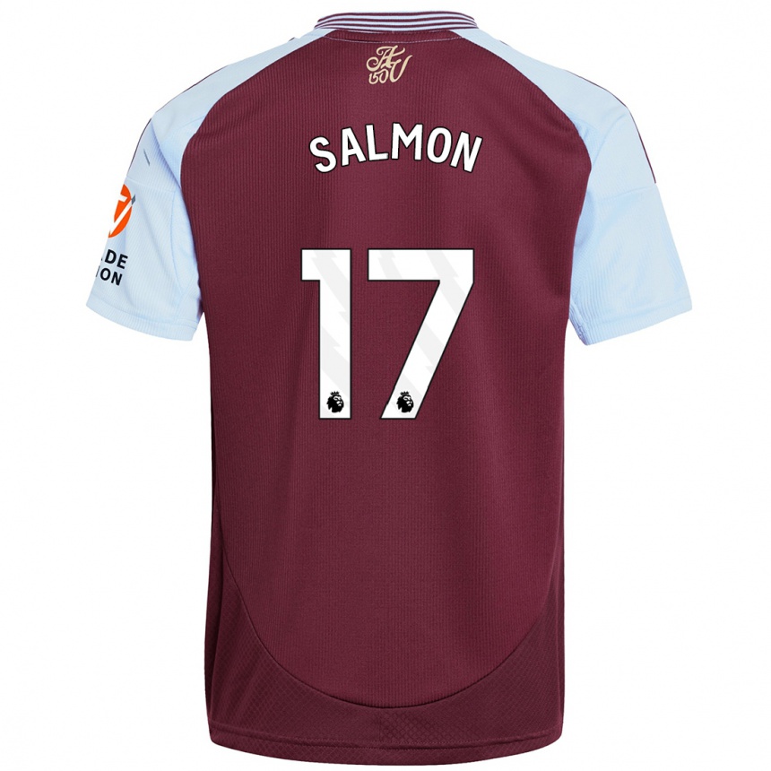 Vaikiškas Ebony Salmon #17 Burgundijos Dangaus Mėlynas Namų Marškinėliai 2024/25 T-Shirt