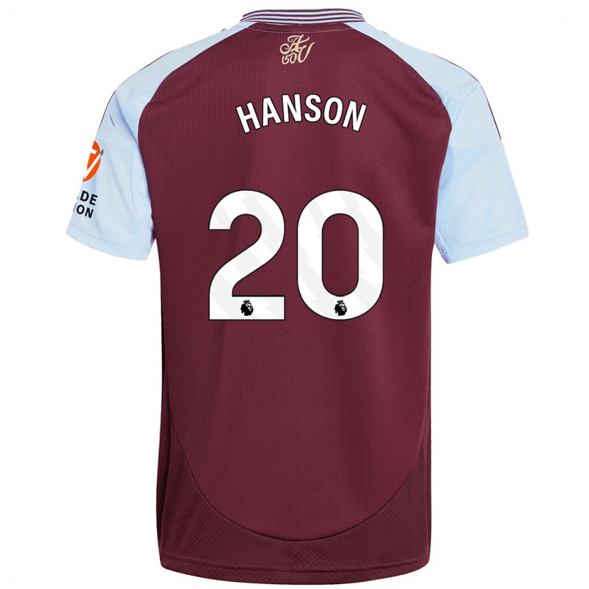 Vaikiškas Kirsty Hanson #20 Burgundijos Dangaus Mėlynas Namų Marškinėliai 2024/25 T-Shirt