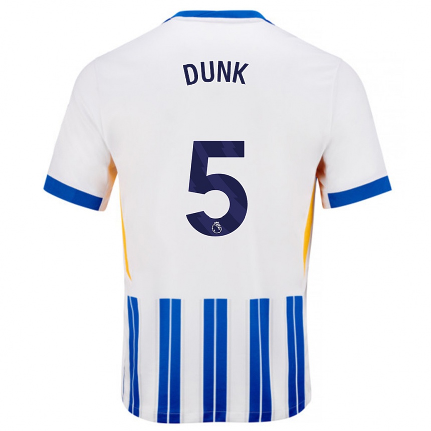 Vaikiškas Lewis Dunk #5 Balta Mėlyna Segtukai Namų Marškinėliai 2024/25 T-Shirt