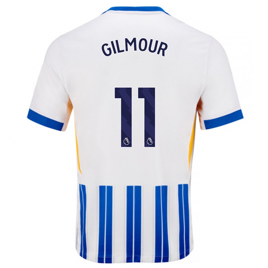 Vaikiškas Billy Gilmour #11 Balta Mėlyna Segtukai Namų Marškinėliai 2024/25 T-Shirt