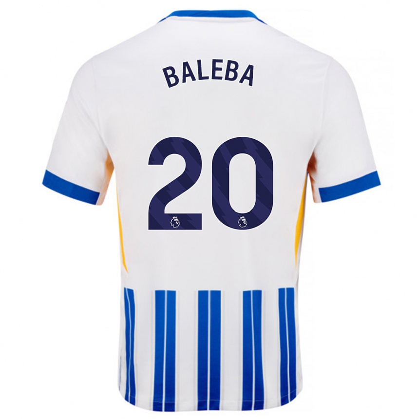 Vaikiškas Carlos Baleba #20 Balta Mėlyna Segtukai Namų Marškinėliai 2024/25 T-Shirt