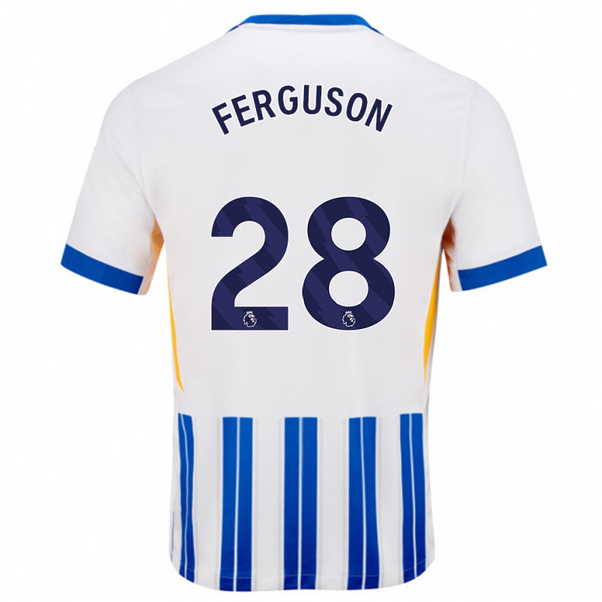 Vaikiškas Evan Ferguson #28 Balta Mėlyna Segtukai Namų Marškinėliai 2024/25 T-Shirt