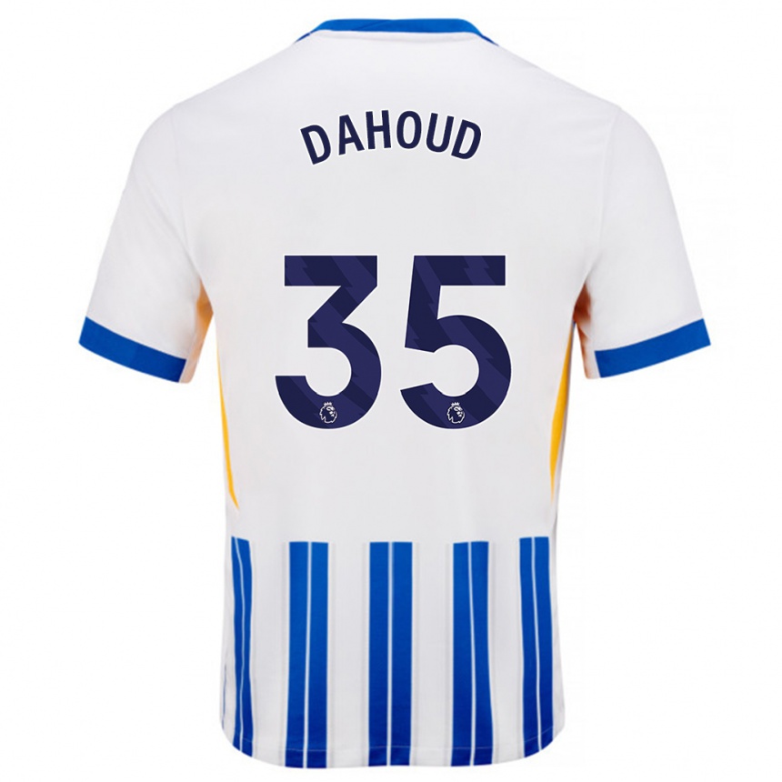 Vaikiškas Mahmoud Dahoud #35 Balta Mėlyna Segtukai Namų Marškinėliai 2024/25 T-Shirt