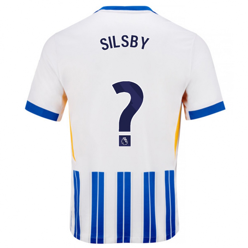 Vaikiškas Tyler Silsby #0 Balta Mėlyna Segtukai Namų Marškinėliai 2024/25 T-Shirt