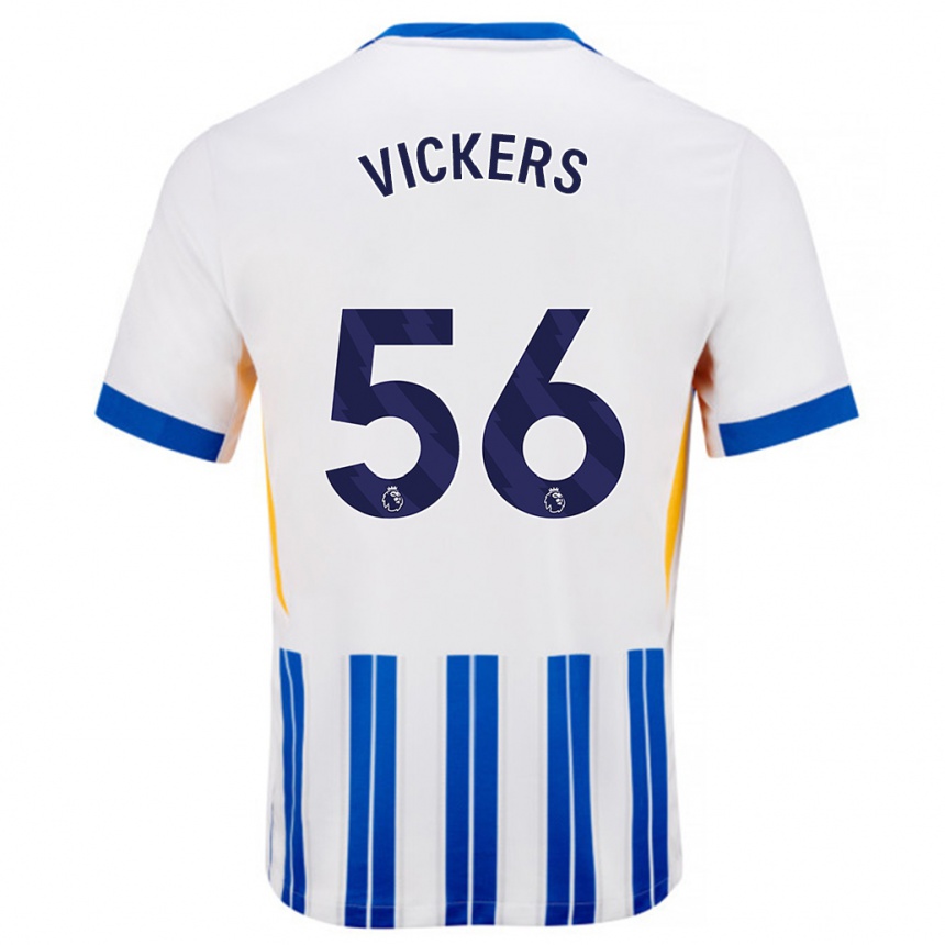 Vaikiškas Caylan Vickers #56 Balta Mėlyna Segtukai Namų Marškinėliai 2024/25 T-Shirt