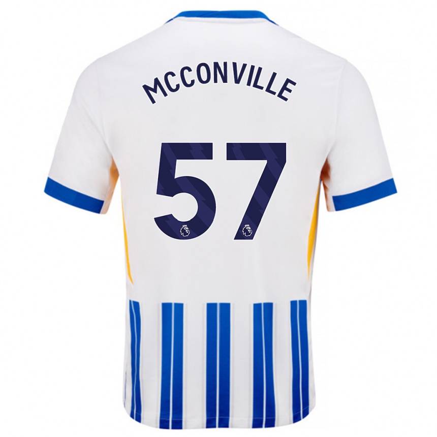 Vaikiškas Ruairi Mcconville #57 Balta Mėlyna Segtukai Namų Marškinėliai 2024/25 T-Shirt