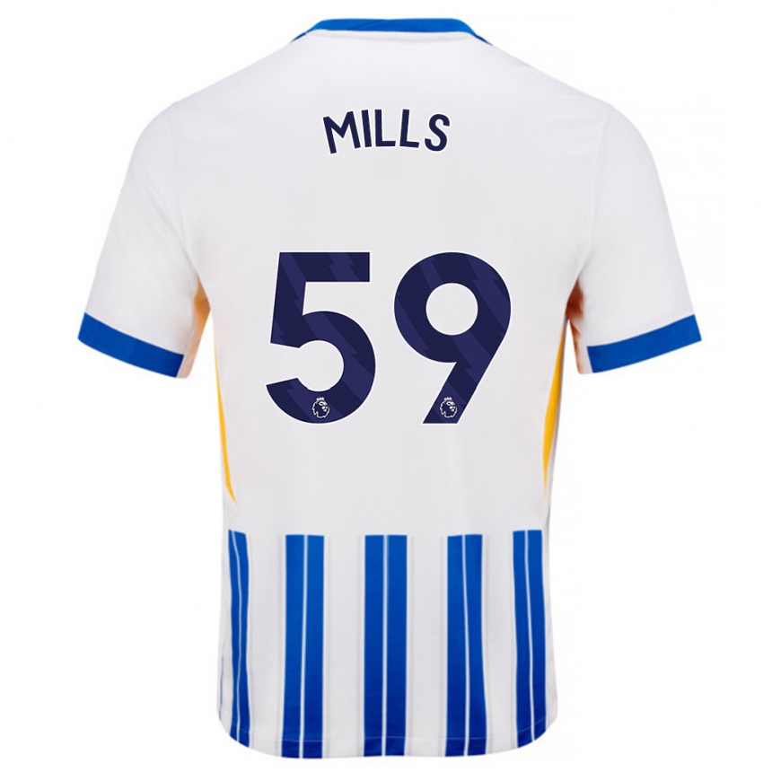 Vaikiškas Harry Mills #59 Balta Mėlyna Segtukai Namų Marškinėliai 2024/25 T-Shirt