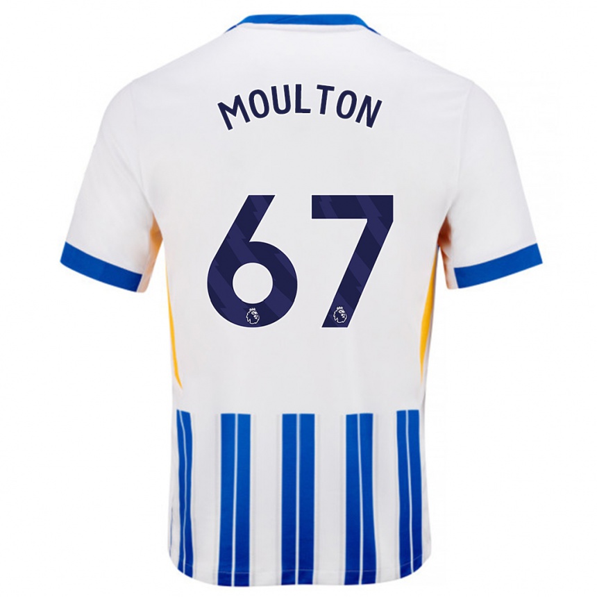 Vaikiškas Remeiro Moulton #67 Balta Mėlyna Segtukai Namų Marškinėliai 2024/25 T-Shirt