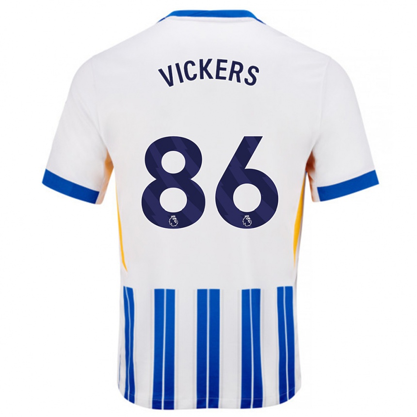 Vaikiškas Jacob Vickers #86 Balta Mėlyna Segtukai Namų Marškinėliai 2024/25 T-Shirt