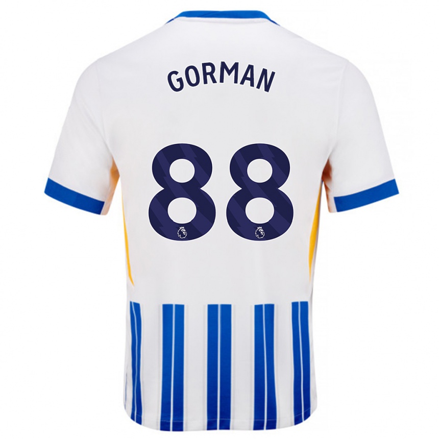 Vaikiškas Ronnie Gorman #88 Balta Mėlyna Segtukai Namų Marškinėliai 2024/25 T-Shirt