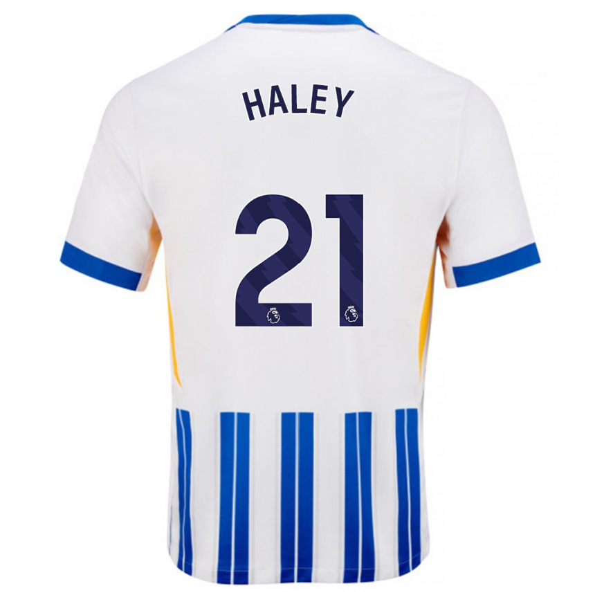 Vaikiškas Madison Haley #21 Balta Mėlyna Segtukai Namų Marškinėliai 2024/25 T-Shirt