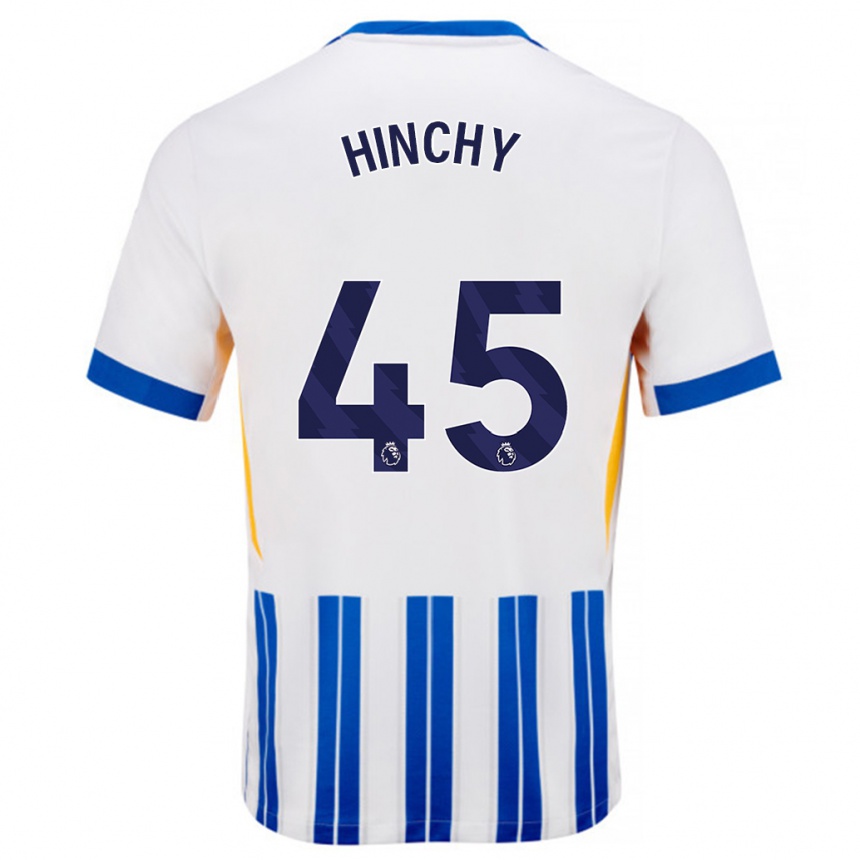 Vaikiškas Jack Hinchy #45 Balta Mėlyna Segtukai Namų Marškinėliai 2024/25 T-Shirt