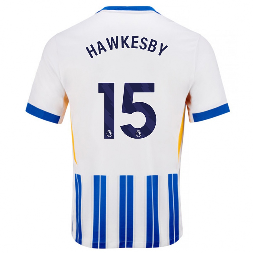 Vaikiškas Mackenzie Hawkesby #15 Balta Mėlyna Segtukai Namų Marškinėliai 2024/25 T-Shirt