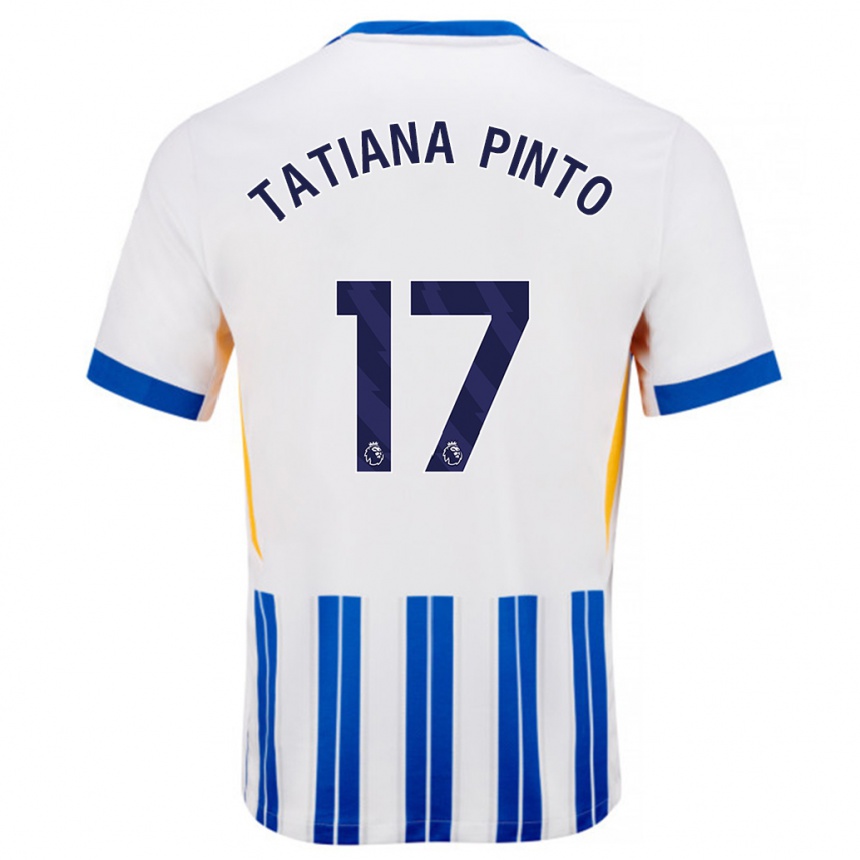 Vaikiškas Tatiana Vanessa Ferreira Pinto #17 Balta Mėlyna Segtukai Namų Marškinėliai 2024/25 T-Shirt