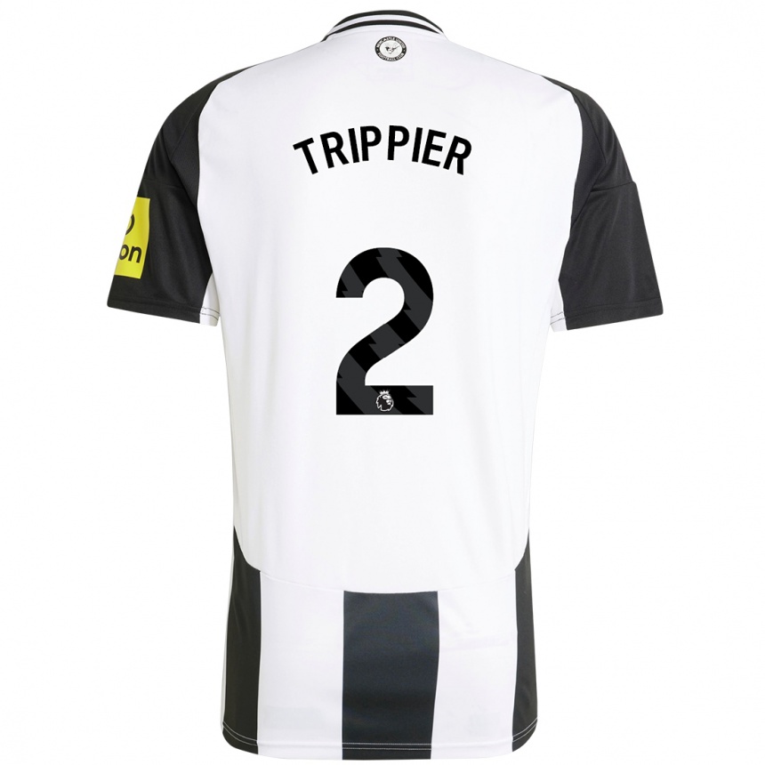 Vaikiškas Kieran Trippier #2 Balta Juoda Namų Marškinėliai 2024/25 T-Shirt