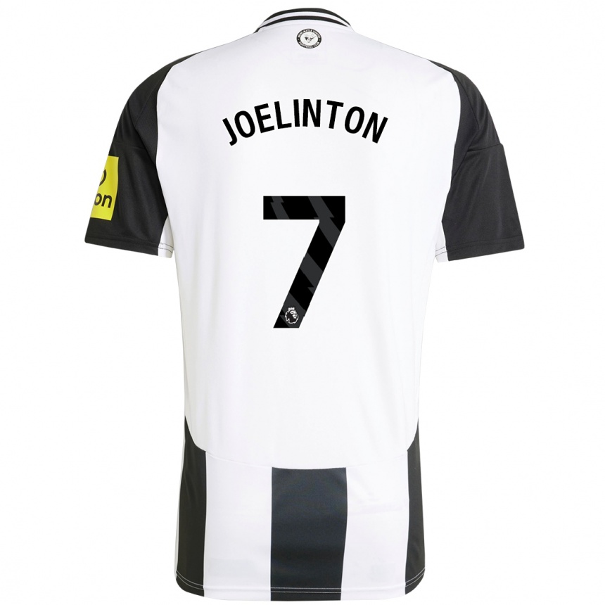 Vaikiškas Joelinton #7 Balta Juoda Namų Marškinėliai 2024/25 T-Shirt