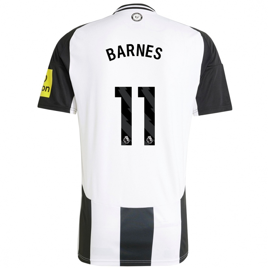 Vaikiškas Harvey Barnes #11 Balta Juoda Namų Marškinėliai 2024/25 T-Shirt