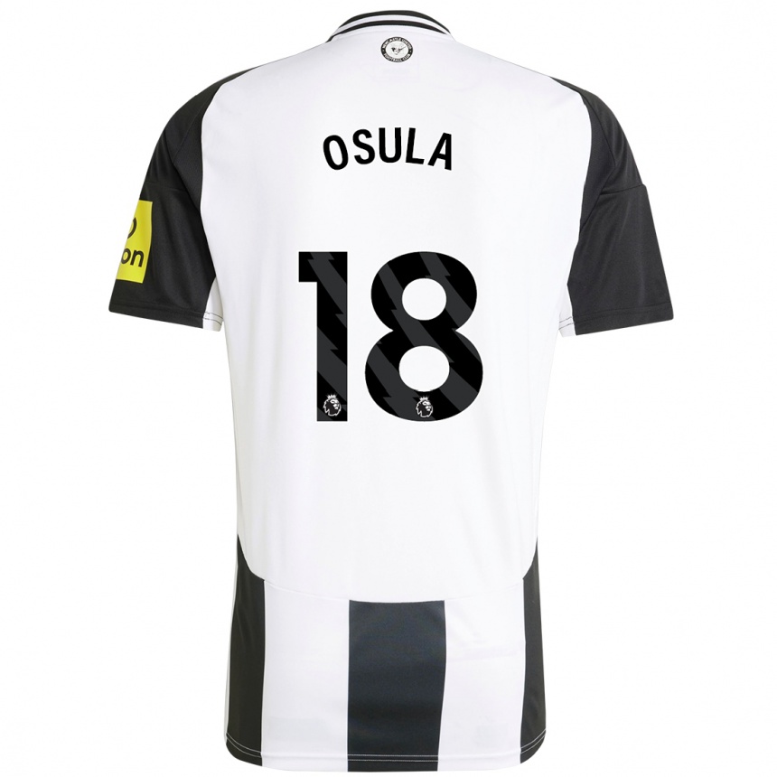 Vaikiškas William Osula #18 Balta Juoda Namų Marškinėliai 2024/25 T-Shirt