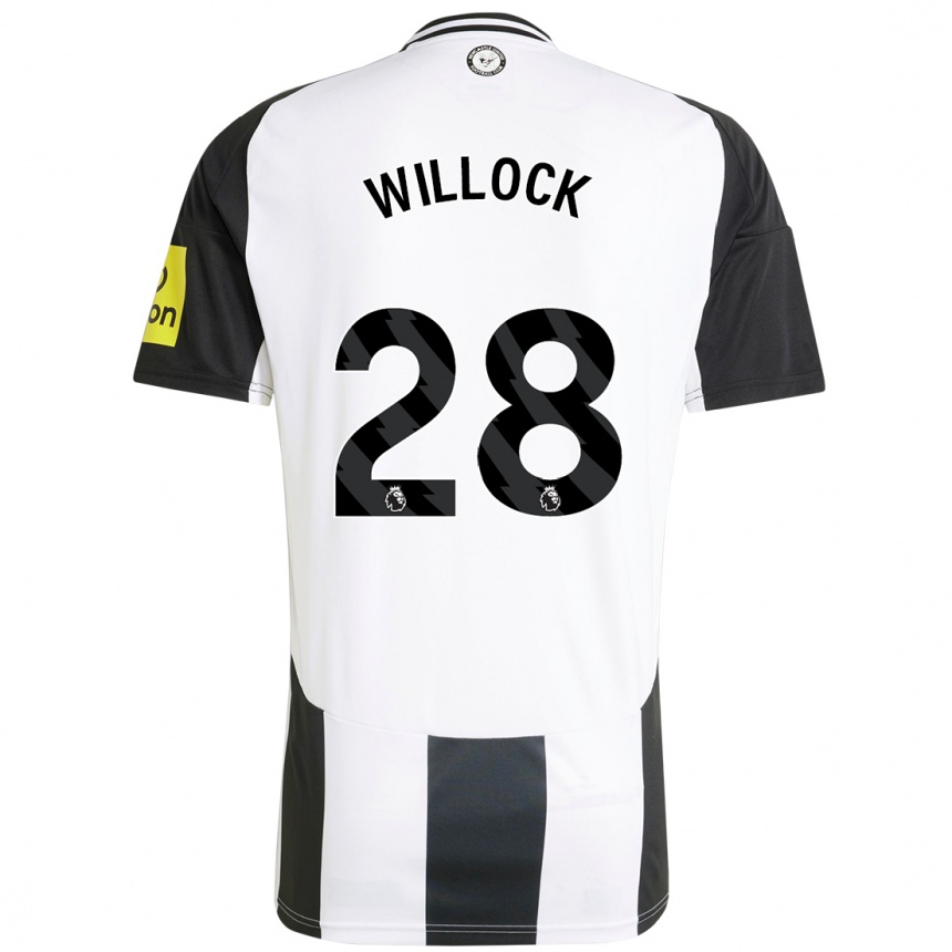 Vaikiškas Joe Willock #28 Balta Juoda Namų Marškinėliai 2024/25 T-Shirt