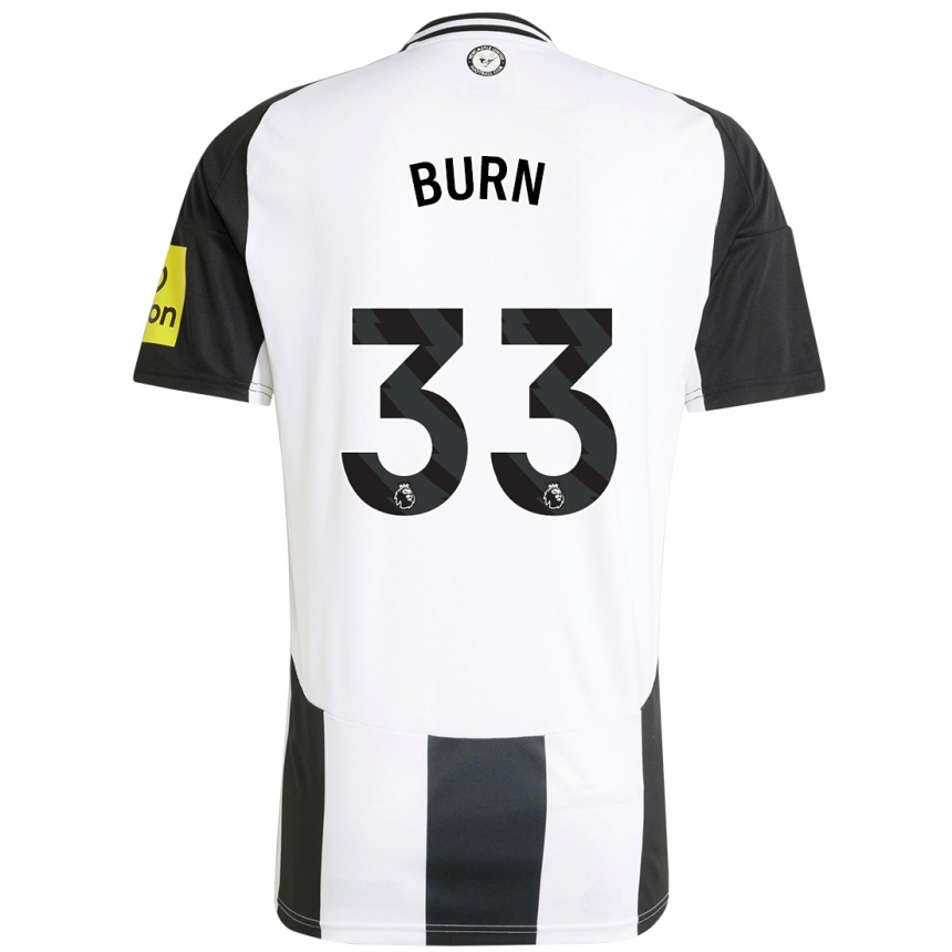 Vaikiškas Dan Burn #33 Balta Juoda Namų Marškinėliai 2024/25 T-Shirt