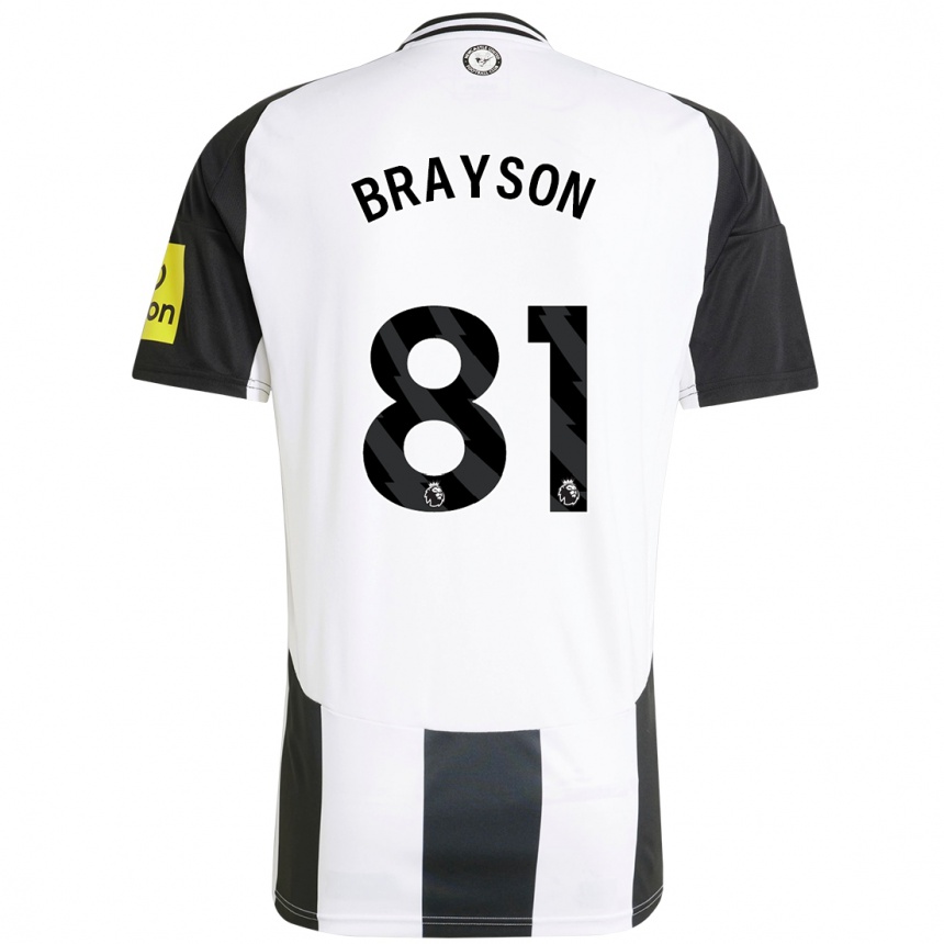 Vaikiškas Joe Brayson #81 Balta Juoda Namų Marškinėliai 2024/25 T-Shirt