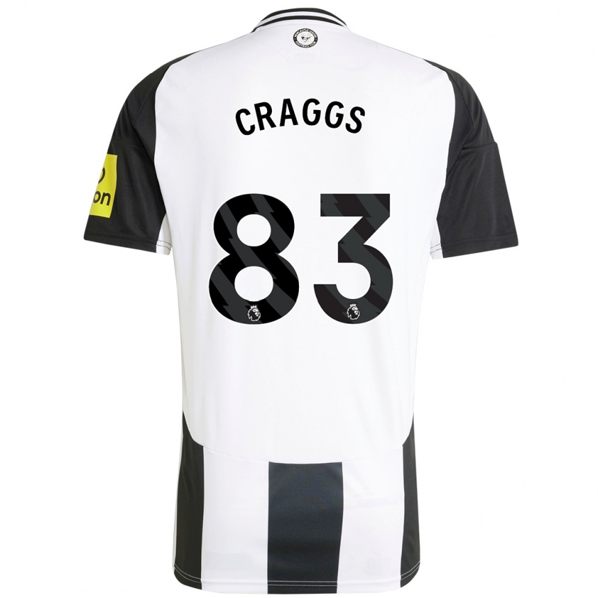 Vaikiškas Luke Craggs #83 Balta Juoda Namų Marškinėliai 2024/25 T-Shirt