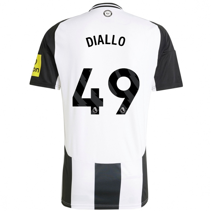 Vaikiškas Amadou Diallo #49 Balta Juoda Namų Marškinėliai 2024/25 T-Shirt