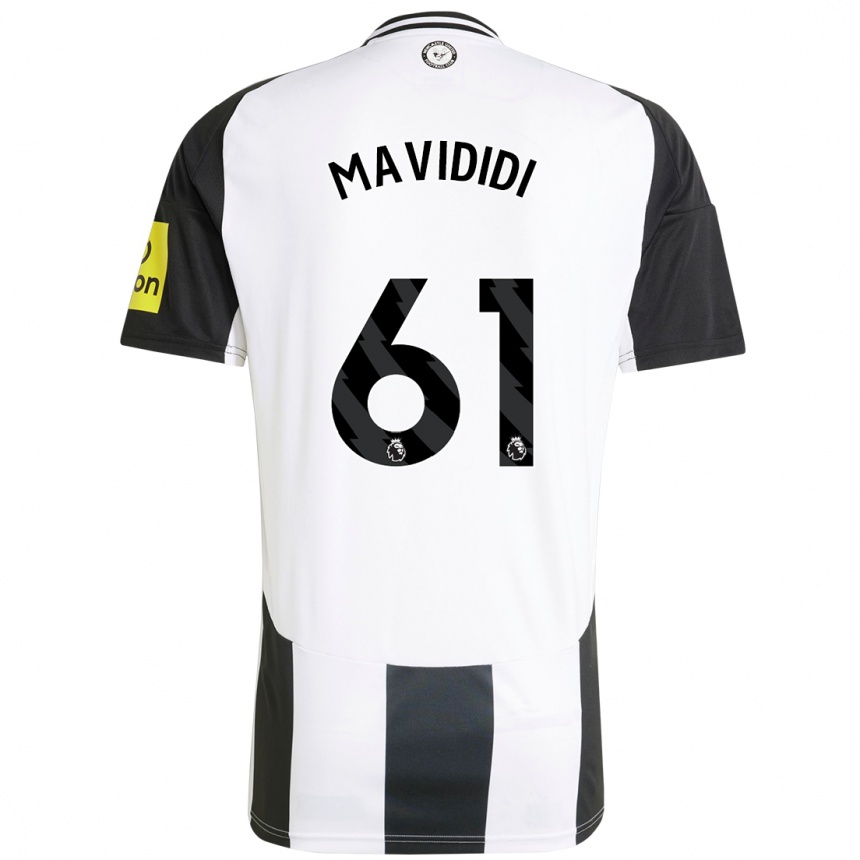 Vaikiškas Shaun Mavididi #61 Balta Juoda Namų Marškinėliai 2024/25 T-Shirt