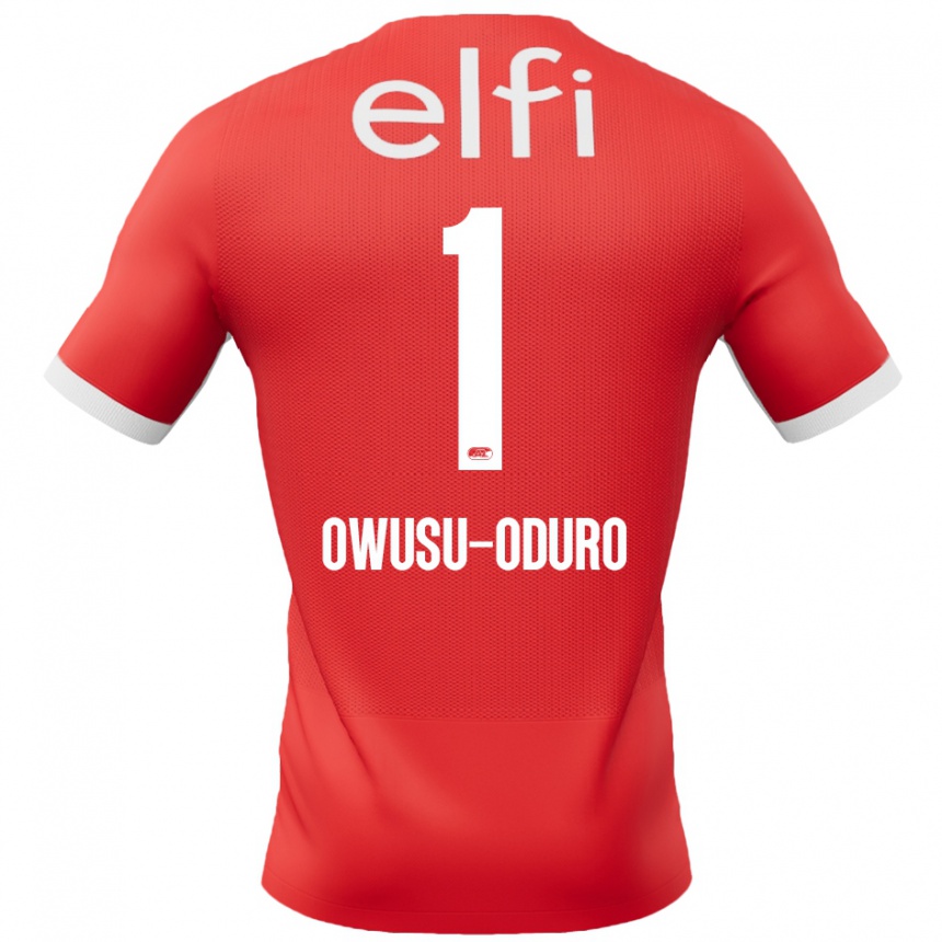 Vaikiškas Rome Jayden Owusu-Oduro #1 Raudona Balta Namų Marškinėliai 2024/25 T-Shirt