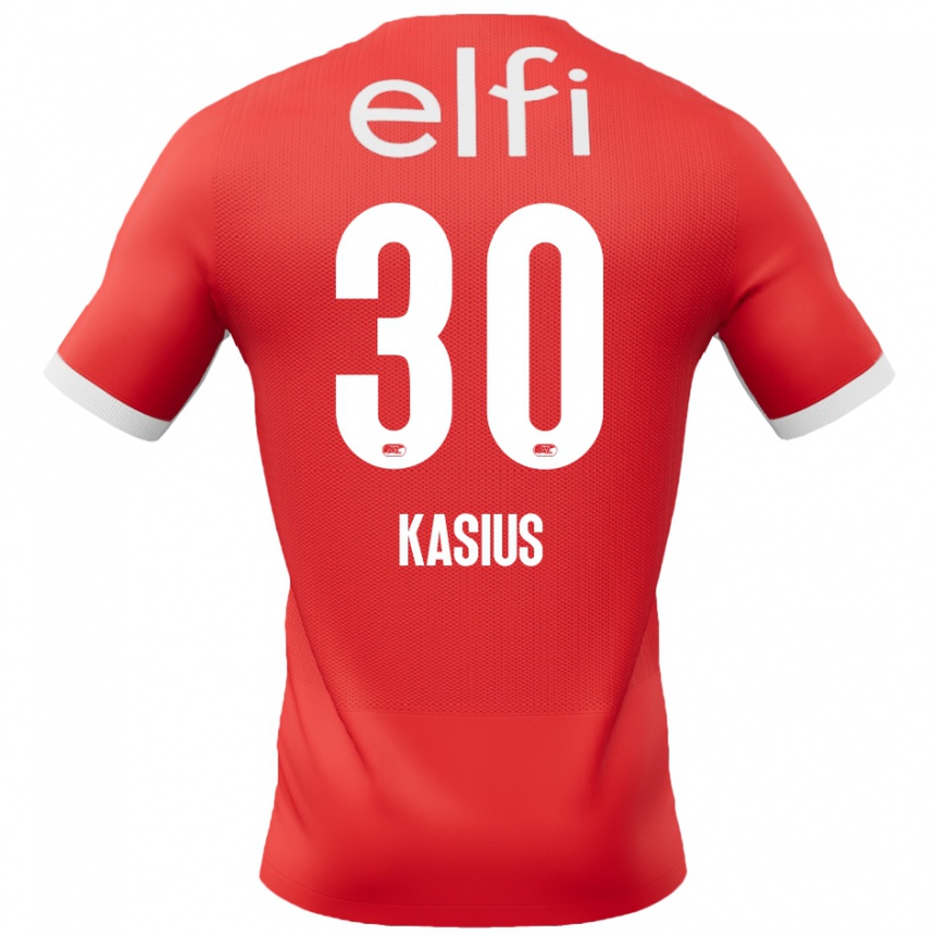 Vaikiškas Denso Kasius #30 Raudona Balta Namų Marškinėliai 2024/25 T-Shirt