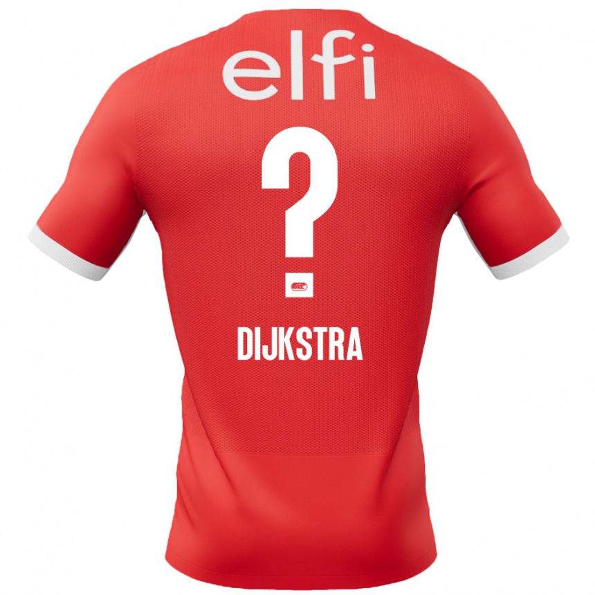 Vaikiškas Elijah Dijkstra #0 Raudona Balta Namų Marškinėliai 2024/25 T-Shirt