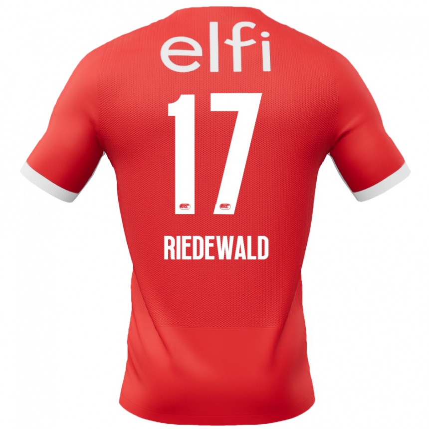 Vaikiškas Kenzo Riedewald #17 Raudona Balta Namų Marškinėliai 2024/25 T-Shirt