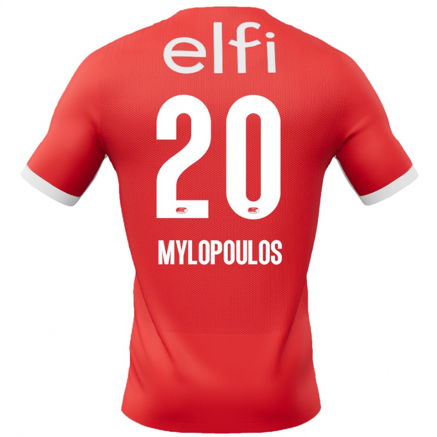 Vaikiškas Marios Mylopoulos #20 Raudona Balta Namų Marškinėliai 2024/25 T-Shirt