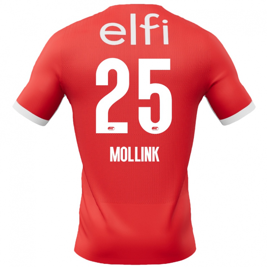 Vaikiškas Yaël Mollink #25 Raudona Balta Namų Marškinėliai 2024/25 T-Shirt