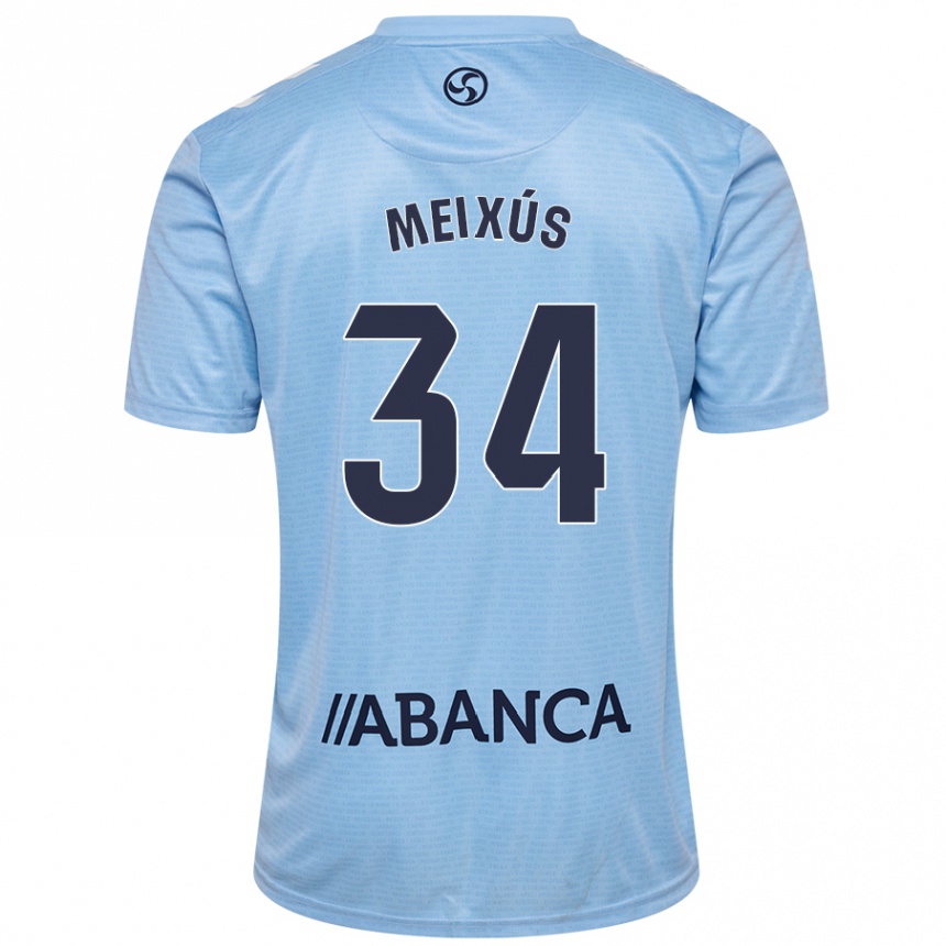 Vaikiškas Pablo Meixús #34 Dangaus Mėlyna Namų Marškinėliai 2024/25 T-Shirt