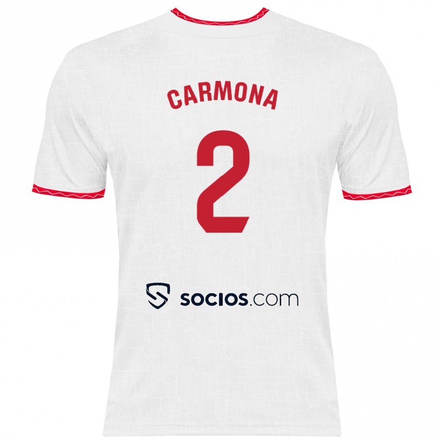 Vaikiškas José Ángel Carmona #2 Balta Raudona Namų Marškinėliai 2024/25 T-Shirt