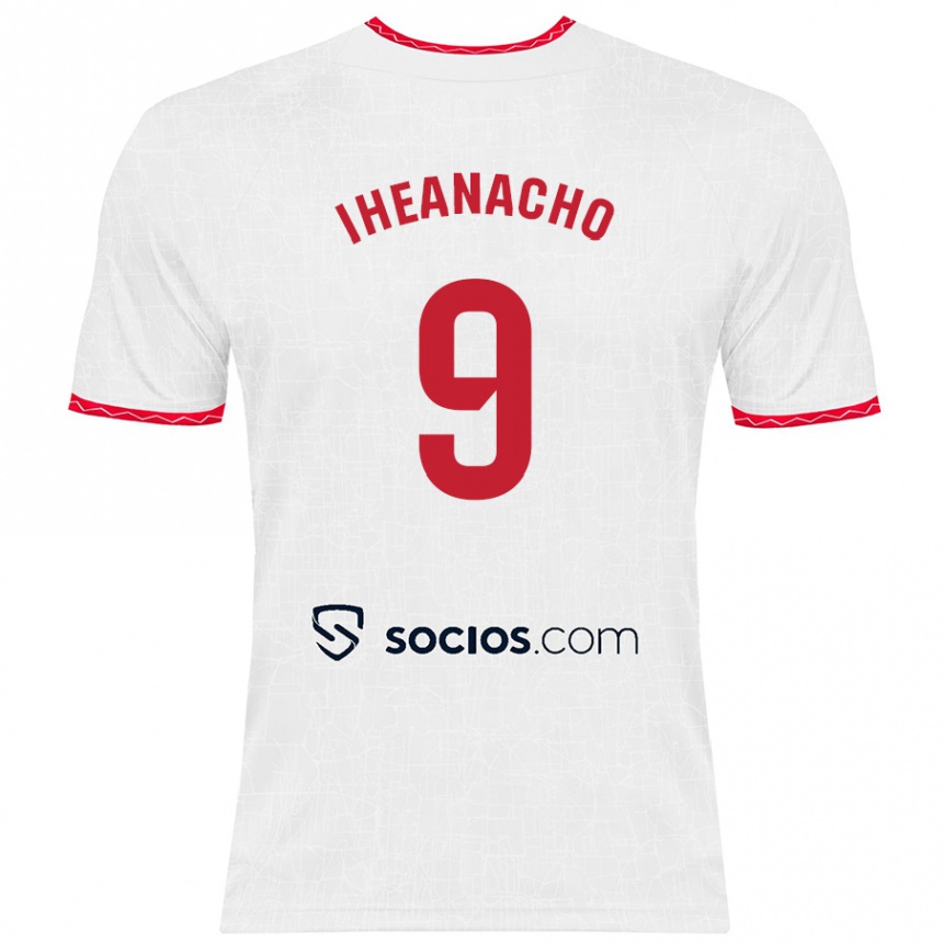 Vaikiškas Kelechi Iheanacho #9 Balta Raudona Namų Marškinėliai 2024/25 T-Shirt