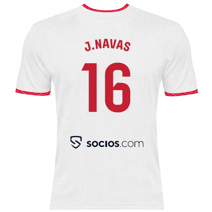 Vaikiškas Jesús Navas #16 Balta Raudona Namų Marškinėliai 2024/25 T-Shirt