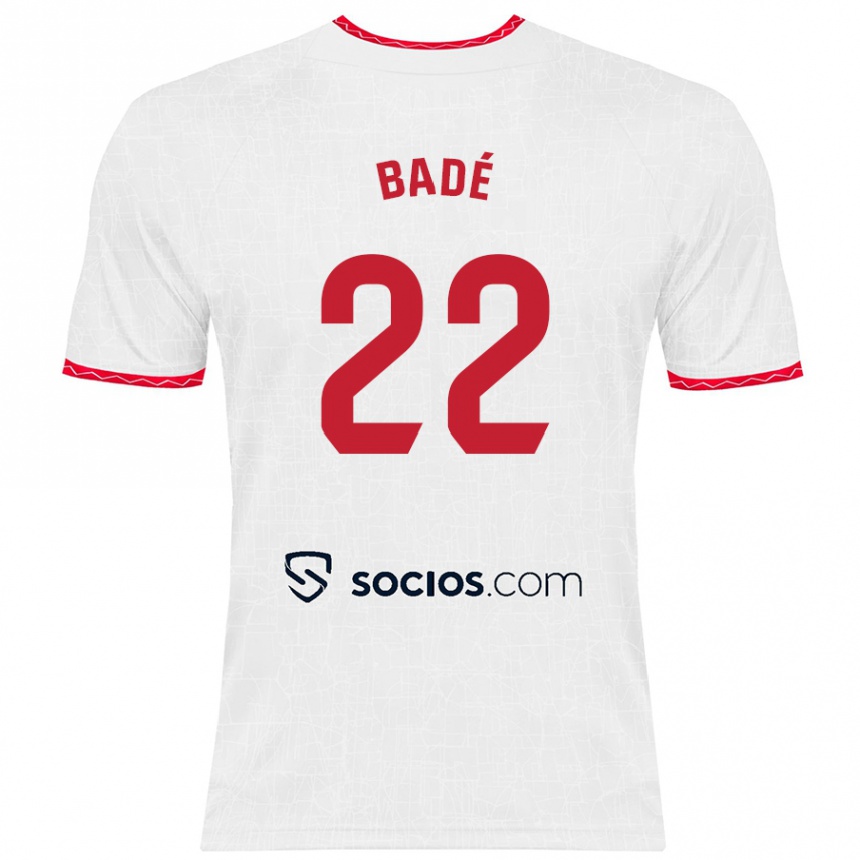 Vaikiškas Loïc Badé #22 Balta Raudona Namų Marškinėliai 2024/25 T-Shirt