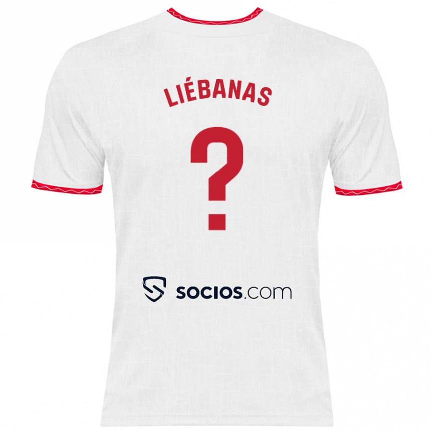 Vaikiškas José Manuel Liébanas #0 Balta Raudona Namų Marškinėliai 2024/25 T-Shirt